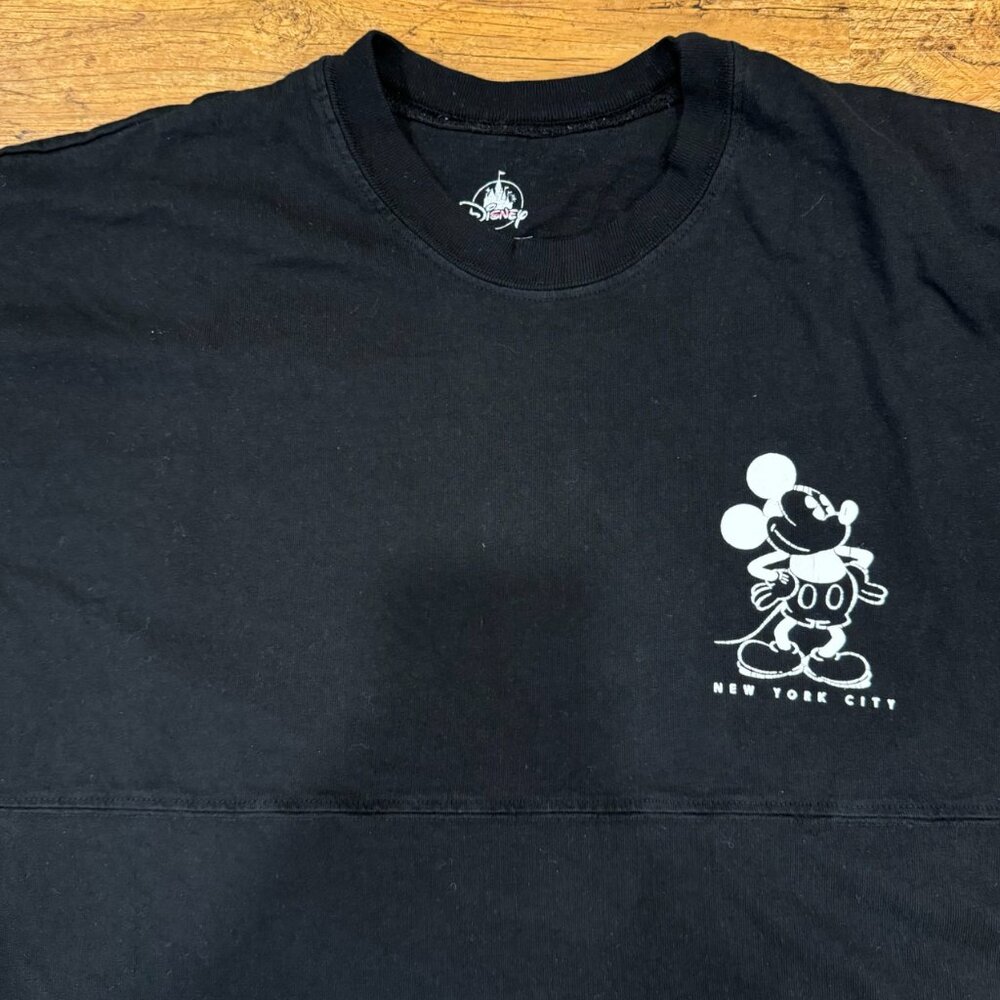 Disney Spirit Jersey Mickey Mouse New York City Black Long Sleeve T Shirt Men L